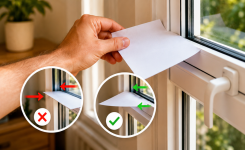 Il glisse une simple feuille de papier dans sa fenêtre fermée : ce test facile et gratuit vous permet de repérer là où le chaud rentre