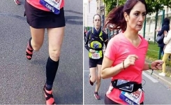 Elle court le marathon de Paris en talons hauts pour la bonne cause !