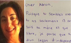 Son fils de 13 ans lui dit qu'il n'a pas besoin d'elle pour vivre, alors elle lui écrit une lettre qui est applaudie par tous les parents.