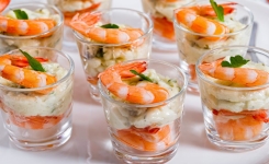 Verrine crevettes saumon et fromage frais 