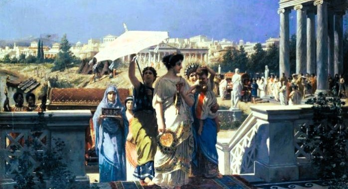 Ville antique illustrant les techniques des civilisations antiques pour lutter contre la chaleur sans climatisation.