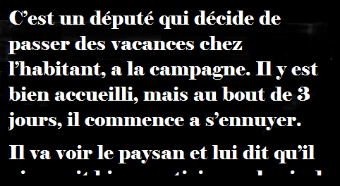 C’est un député qui décide de passer des vacances chez l’habitant…