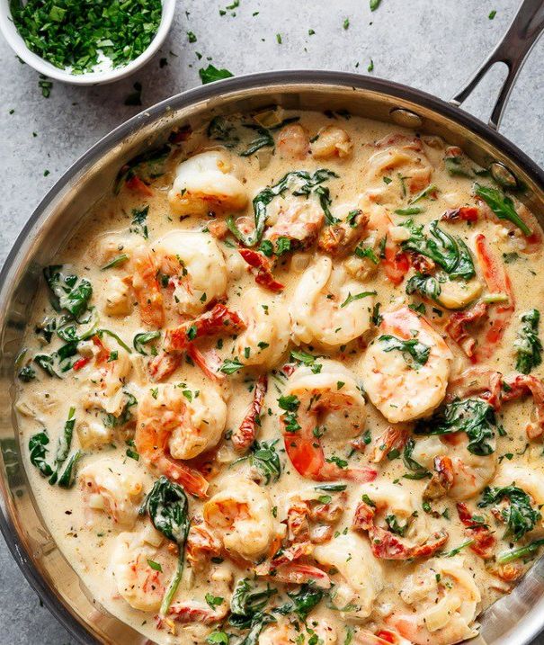 Recette crevettes à la sauce d’ail crémeuse