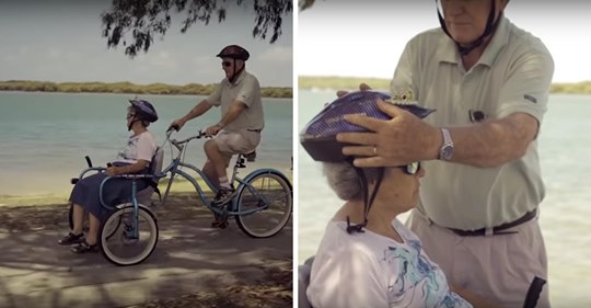 Un mari invente une « chaise de vélo » afin de pouvoir promener sa femme atteinte d’Alzheimer
