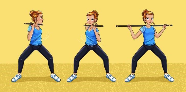15 exercices simples avec un manche à balai pour rester en forme à la maison