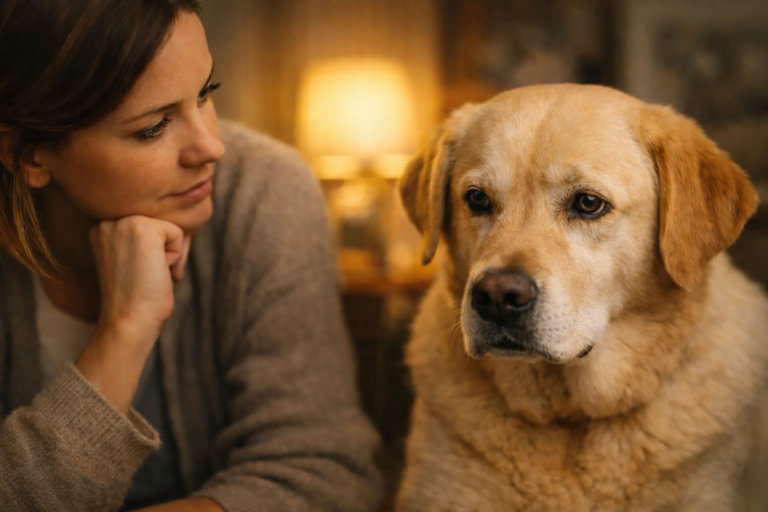 Et si ce n’était pas l’âge… mais la douleur ? Ce que votre chien essaie de vous dire en silence