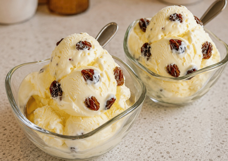 Glace raisins vanille maison : ultra crémeuse et pleine de saveurs