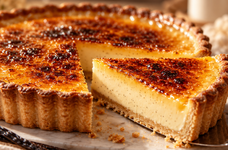 Tarte crème brûlée à la vanille gourmande