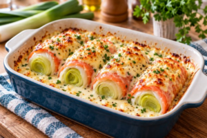 Roulés de poireaux au saumon