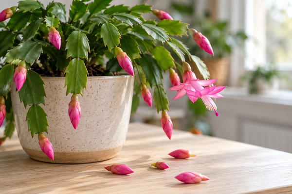 boutons Cactus de Noël tombent