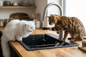 Pourquoi votre chat boit au robinet mais ignore sa gamelle d’eau