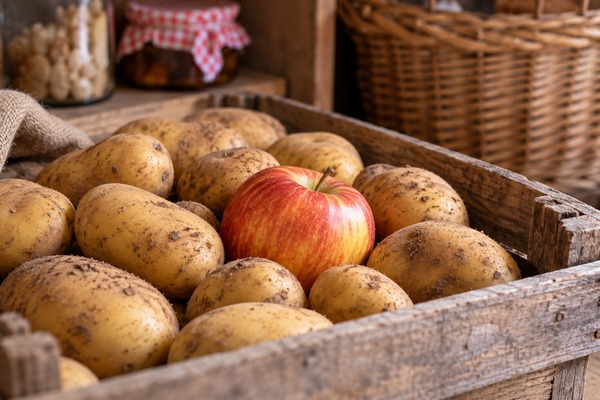 pomme parmi les pommes de terre
