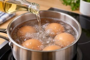 vinaigre eau cuisson œufs